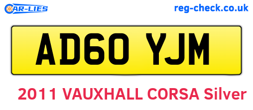 AD60YJM are the vehicle registration plates.