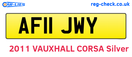 AF11JWY are the vehicle registration plates.