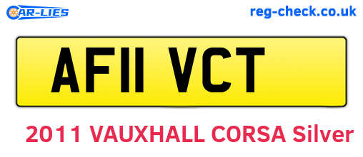 AF11VCT are the vehicle registration plates.