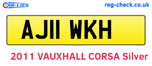 AJ11WKH are the vehicle registration plates.