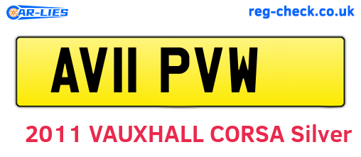 AV11PVW are the vehicle registration plates.