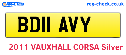 BD11AVY are the vehicle registration plates.