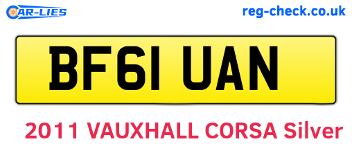 BF61UAN are the vehicle registration plates.