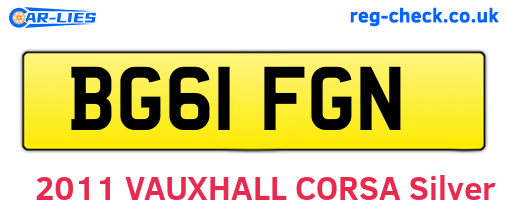 BG61FGN are the vehicle registration plates.