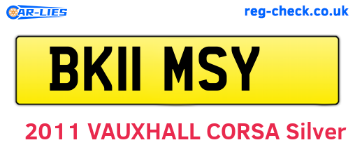 BK11MSY are the vehicle registration plates.