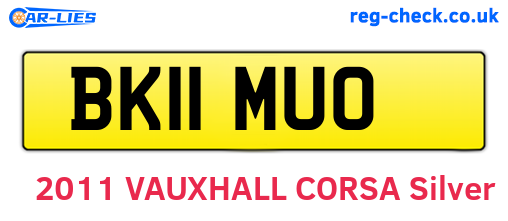BK11MUO are the vehicle registration plates.