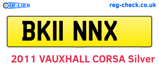BK11NNX are the vehicle registration plates.