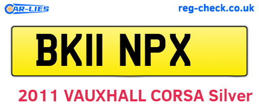 BK11NPX are the vehicle registration plates.