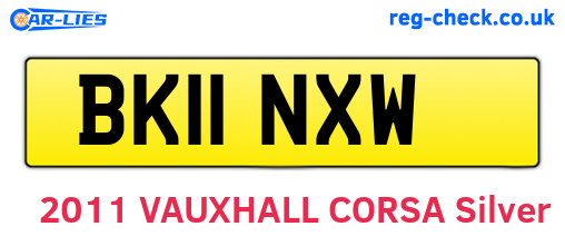 BK11NXW are the vehicle registration plates.