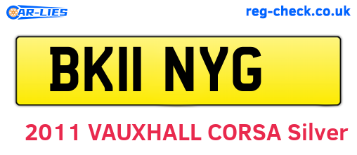 BK11NYG are the vehicle registration plates.