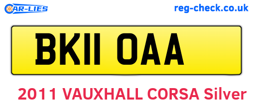 BK11OAA are the vehicle registration plates.