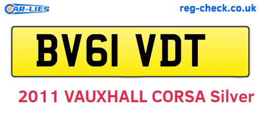 BV61VDT are the vehicle registration plates.