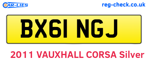 BX61NGJ are the vehicle registration plates.