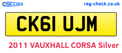 CK61UJM are the vehicle registration plates.
