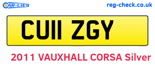 CU11ZGY are the vehicle registration plates.