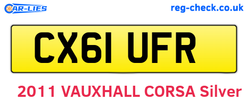 CX61UFR are the vehicle registration plates.