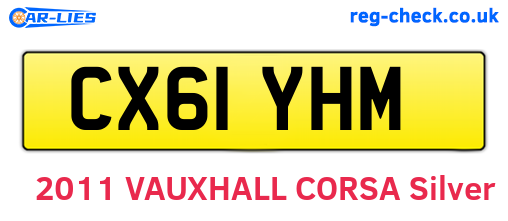 CX61YHM are the vehicle registration plates.