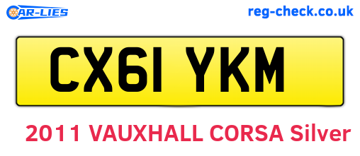 CX61YKM are the vehicle registration plates.