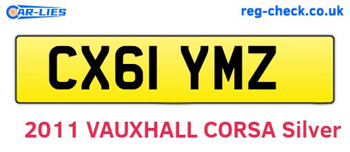 CX61YMZ are the vehicle registration plates.