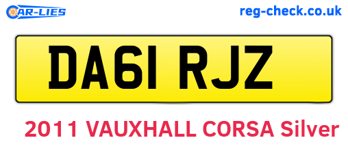 DA61RJZ are the vehicle registration plates.