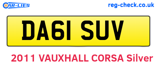 DA61SUV are the vehicle registration plates.