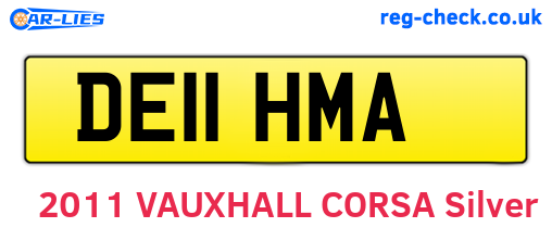 DE11HMA are the vehicle registration plates.