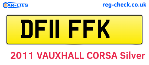 DF11FFK are the vehicle registration plates.