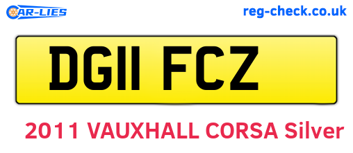 DG11FCZ are the vehicle registration plates.