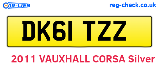 DK61TZZ are the vehicle registration plates.