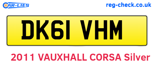 DK61VHM are the vehicle registration plates.