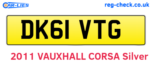 DK61VTG are the vehicle registration plates.