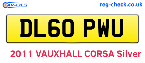 DL60PWU are the vehicle registration plates.