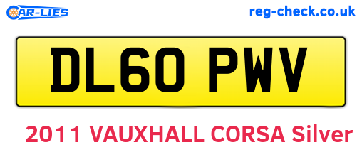 DL60PWV are the vehicle registration plates.