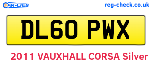 DL60PWX are the vehicle registration plates.