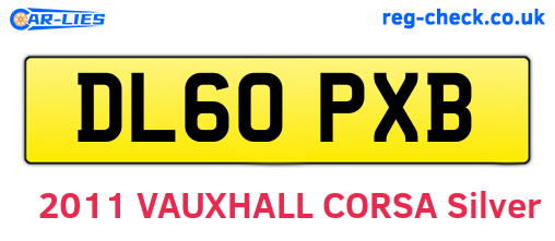 DL60PXB are the vehicle registration plates.