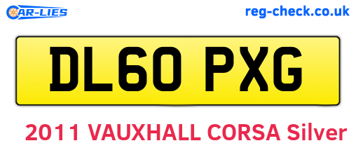 DL60PXG are the vehicle registration plates.