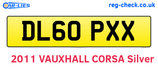 DL60PXX are the vehicle registration plates.