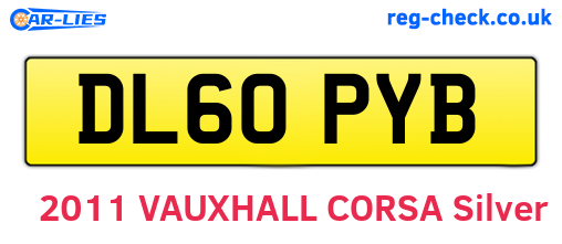 DL60PYB are the vehicle registration plates.