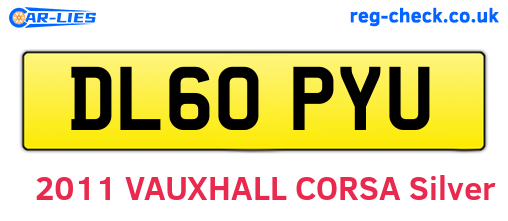 DL60PYU are the vehicle registration plates.
