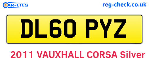 DL60PYZ are the vehicle registration plates.