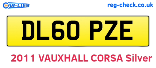 DL60PZE are the vehicle registration plates.