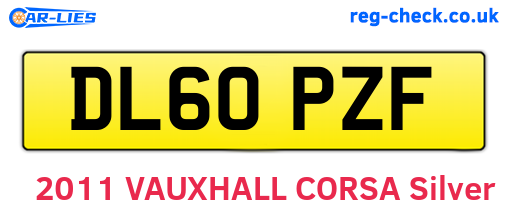 DL60PZF are the vehicle registration plates.
