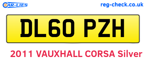DL60PZH are the vehicle registration plates.