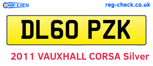 DL60PZK are the vehicle registration plates.