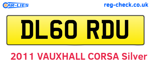 DL60RDU are the vehicle registration plates.