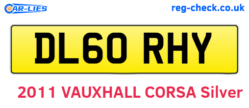 DL60RHY are the vehicle registration plates.