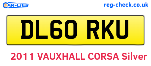 DL60RKU are the vehicle registration plates.