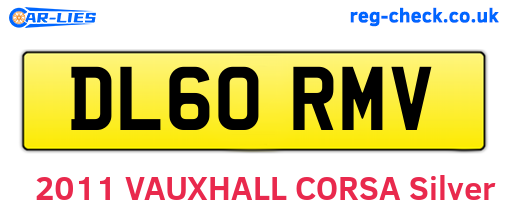 DL60RMV are the vehicle registration plates.