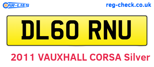 DL60RNU are the vehicle registration plates.