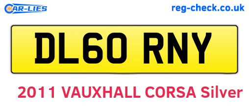 DL60RNY are the vehicle registration plates.